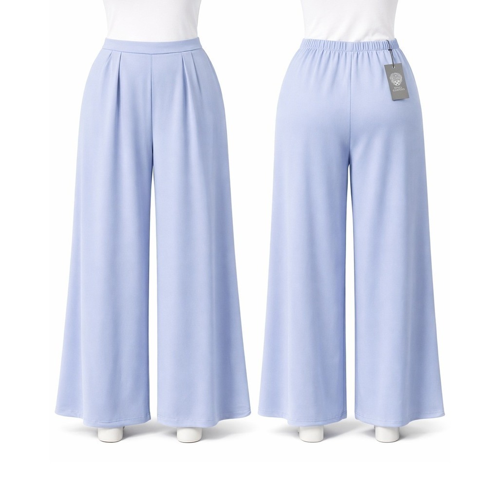 Vince Camuto Wonderwall French Blue Wide Leg Pleated Trousers Pants Large NWT